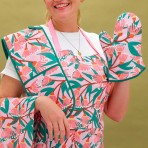 Double Oven Mitt | Blossom Branches | Linen Double Oven Mitt | Blossom Branches | Linen